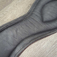 Anatomical Padded Synthetic Dressage - Short Girth, Center Strap *gc, clean, rust, edges: rubs & curled, hairy seams, faded, mnr stains, rubs