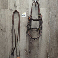 FS Monocrown Bridle, Mondega Rubber Reins *vgc/gc, mnr dirt, NO Flash, rubs, creases, scuffs & edge scrapes