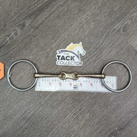 Thin French Link Loose Ring Bit, Flat Center Bar *gc, clean, film/residue, stains, scratches, scuffs