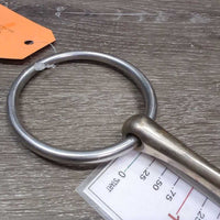 Thin French Link Loose Ring Bit, Flat Center Bar *gc, clean, film/residue, stains, scratches, scuffs