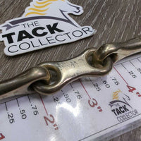 Thin French Link Loose Ring Bit, Flat Center Bar *gc, clean, film/residue, stains, scratches, scuffs