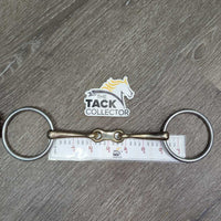 Thin French Link Loose Ring Bit, Flat Center Bar *gc, clean, film/residue, stains, scratches, scuffs