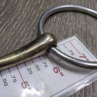 Thin French Link Loose Ring Bit, Flat Center Bar *gc, clean, film/residue, stains, scratches, scuffs