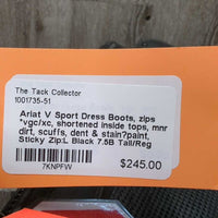 Dress Boots, zips *vgc/xc, shortened inside tops, mnr dirt, scuffs, dent & stain?paint, Sticky Zip:L