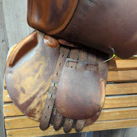 17.5" M *4.75" Amerigo Farouche Close Contact, 2 Billet Guards, Yellow Amerigo Cover, Med Front & Back Blocks, Wool Flocking, Flaps: 13.5" W x 13.5"W Serial # 17 1/2 N 1055036 M 2