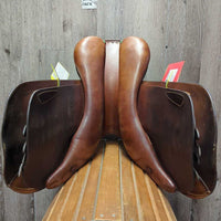 17.5" M *4.75" Amerigo Farouche Close Contact, 2 Billet Guards, Yellow Amerigo Cover, Med Front & Back Blocks, Wool Flocking, Flaps: 13.5" W x 13.5"W Serial # 17 1/2 N 1055036 M 2