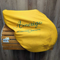 17.5" M *4.75" Amerigo Farouche Close Contact, 2 Billet Guards, Yellow Amerigo Cover, Med Front & Back Blocks, Wool Flocking, Flaps: 13.5" W x 13.5"W Serial # 17 1/2 N 1055036 M 2