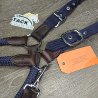 Nylon Rope & Web Leather Trimmmed Halter, adj, snap*vgc/xc, clean, v.mnr hole fray, rubs & dirt