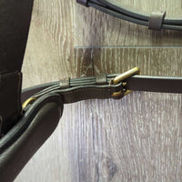Leather Lungeing Cavesson, Brass Nutcracker Noseband *xc/like new, clean