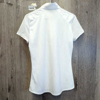SS Show Shirt, 1/4 Zip Up, Snap Collar, Mesh Sleeves & Shoulders, perforations *xc, v.mnr stains
