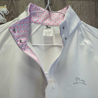 LS Sun Show Shirt, snap collar,1/4 Zip Up, Mesh Sleeves *xc/vgc, clean, mnr dent?rub & cuff stain