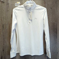 LS Sun Show Shirt, snap collar,1/4 Zip Up, Mesh Sleeves & Back *xc, v.mnr stain