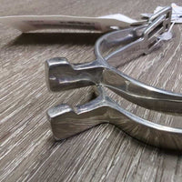 JUNIORS Light Flat Hammerhead Spurs *vgc, clean, mnr scuffs & rubs, widened