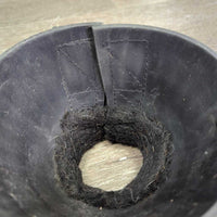 Pr Rubber Ribbed Bell Boots, velcro, fleece top *vgc, clean, mnr faded, scratches hairy & stains