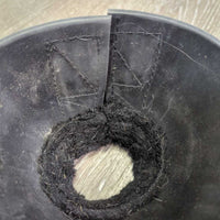 Pr Rubber Ribbed Bell Boots, velcro, fleece top *vgc, clean, mnr faded, scratches hairy & stains