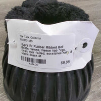 Pr Rubber Ribbed Bell Boots, velcro, fleece top *vgc, clean, mnr faded, scratches hairy & stains
