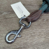 Narrow Nylon Lead Rope, leather ends *vgc/xc, mnr rubs, stains?dusty