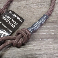 Soft Narrow Nylon Rope Bitless - Halter, Twisted Crown, Tag *new