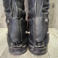 Field Boots, Zips *vgc/gc, mnr rubs, dirt & unstitched heels, R: seam holes, torn & unstitched