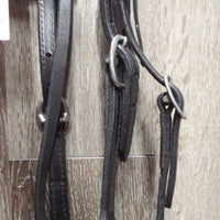 Tooled Leather Headstall, 2 laces, Narrow Adjustable Loop Reins, snaps *like new