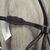 Tooled Leather Headstall, 2 laces, Narrow Adjustable Loop Reins, snaps *like new