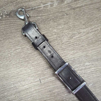 Adjustable Narrow Double Leather Breastplate, snaps *vgc, clean, thin & hairy fleece