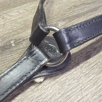 Adjustable Narrow Double Leather Breastplate, snaps *vgc, clean, thin & hairy fleece