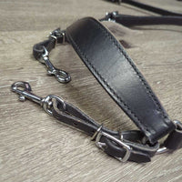 Adjustable Narrow Double Leather Breastplate, snaps *vgc, clean, thin & hairy fleece