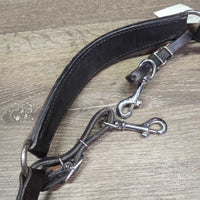 Adjustable Narrow Double Leather Breastplate, snaps *vgc, clean, thin & hairy fleece