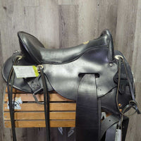 17" *W 6/6.25 Tucker Gen II "Tevis" Endurance Saddle, 2x: Hobble Straps, Endurance Stirrups & Latigos, Padded Perforated Seat, Serial # 151-710-6153-4C 2013 1990