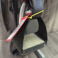 17" *W 6/6.25 Tucker Gen II "Tevis" Endurance Saddle, 2x: Hobble Straps, Endurance Stirrups & Latigos, Padded Perforated Seat, Serial # 151-710-6153-4C 2013 1990