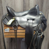 17" *W 6/6.25 Tucker Gen II "Tevis" Endurance Saddle, 2x: Hobble Straps, Endurance Stirrups & Latigos, Padded Perforated Seat, Serial # 151-710-6153-4C 2013 1990