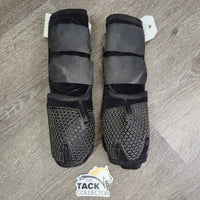 Closed Hind Skid Sport Boots, velcro *gc, mnr dirt, hair & stains
