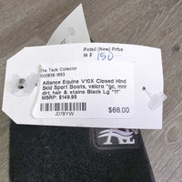 Closed Hind Skid Sport Boots, velcro *gc, mnr dirt, hair & stains