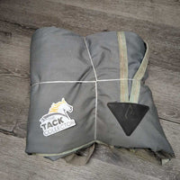 Rainsheet, tail, 2 legs, bag * fair, v.dirty, poopy, muddy, hairy, mnr rust, threads, wpf?, faded