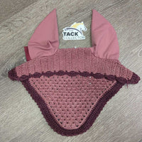 Crochet Ear Bonnet Fly Veil, Satin, x2 piping *xc, clean, mnr puckers