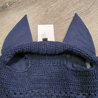 Crochet Ear Bonnet Fly Veil, Satin, piping *xc/vgc, clean, mnr hair, puckered, shrunk