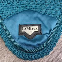 Crochet Ear Bonnet Fly Veil, Satin, piping *xc/vgc, clean, mnr stains?fading, hair & puckers