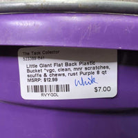 Flat Back Plastic Bucket *vgc, clean, mnr scratches, scuffs & chews, rust