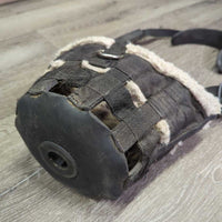 Fleece Lined Grazing Muzzle, neoprene Crown *fair, v.dirty/caked inside, hair, grass, residue, film
