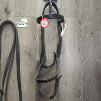 Padded Flat Bridle, Rubber Reins *gc, v.dirty, thick film, NO Bits straps or snaps