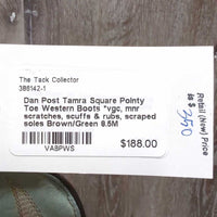 Square Pointy Toe Western Boots *vgc, mnr scratches, scuffs & rubs, scraped soles