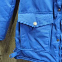 Hvy Winter Jacket, Hood, Fur Trim, Zipper, Snaps *vgc/gc, clean, mnr clumpy fur, cuff rubs & pills, shrunk?wavy zipper