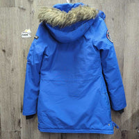 Hvy Winter Jacket, Hood, Fur Trim, Zipper, Snaps *vgc/gc, clean, mnr clumpy fur, cuff rubs & pills, shrunk?wavy zipper
