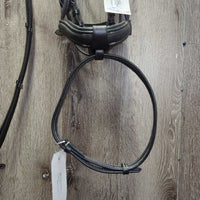 "Glam" Monocrown RsdPadded Bridle, Flash & Attach, Cotton Web Reins, Bling *xc/vgc, mnr scrapes, rubs & dirt/residue