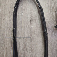 "Glam" Monocrown RsdPadded Bridle, Flash & Attach, Cotton Web Reins, Bling *xc/vgc, mnr scrapes, rubs & dirt/residue
