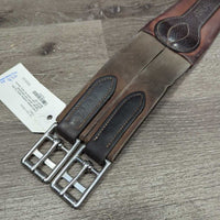 Leather Girth, 2x Els *vgc/gc, clean, mnr stretched elastic, rubs, stains & hairy seams
