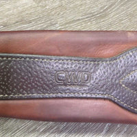 Leather Girth, 2x Els *vgc/gc, clean, mnr stretched elastic, rubs, stains & hairy seams