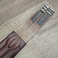 Leather Girth, 2x Els *vgc/gc, clean, mnr stretched elastic, rubs, stains & hairy seams