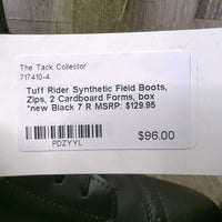 Synthetic Field Boots, Zips, 2 Cardboard Forms, box *new